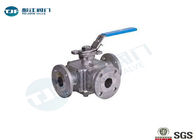 SS316 Full Port Industrial Ball Valve 4 Way 3 Seats Type With Flange Ends supplier