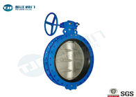Concentric Double Flanged Butterfly Valve Cast Steel Made Gearbox Actuated supplier