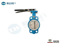 PTFE Lined Wafer Style Butterfly Valve Class 150 Cast Iron / WCB Type Optional supplier