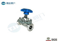 Mini Stainless Steel Sanitary Diaphragm Valves Manual Type With Tri Clamp Ends supplier