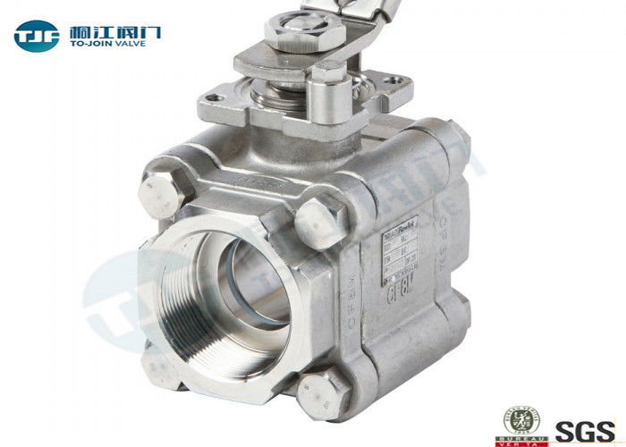 CF8M Full Port 3 Piece Ball Valve With 1000 WOG Threaded Connection Ends supplier