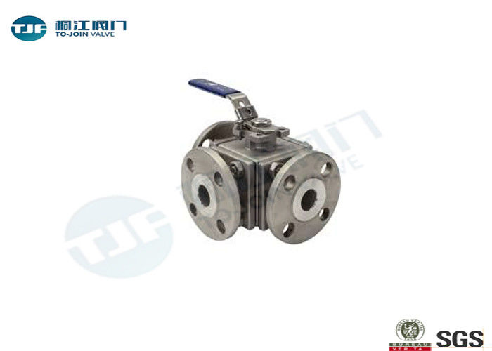 SS316 Full Port Industrial Ball Valve 4 Way 3 Seats Type With Flange Ends supplier