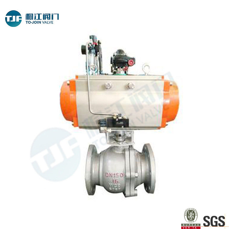 DIN 3357 WCB Industrial Ball Valve With Single Acting Penumatic Actuator supplier