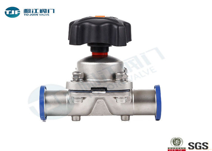 Mini Stainless Steel Sanitary Diaphragm Valves Manual Type With Tri Clamp Ends supplier