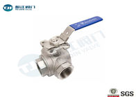 Threaded 3 Way Industrial Ball Valve ASTM A351-CF8M Type With Mounting Pad supplier