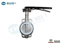 PTFE Lined Wafer Style Butterfly Valve Class 150 Cast Iron / WCB Type Optional supplier