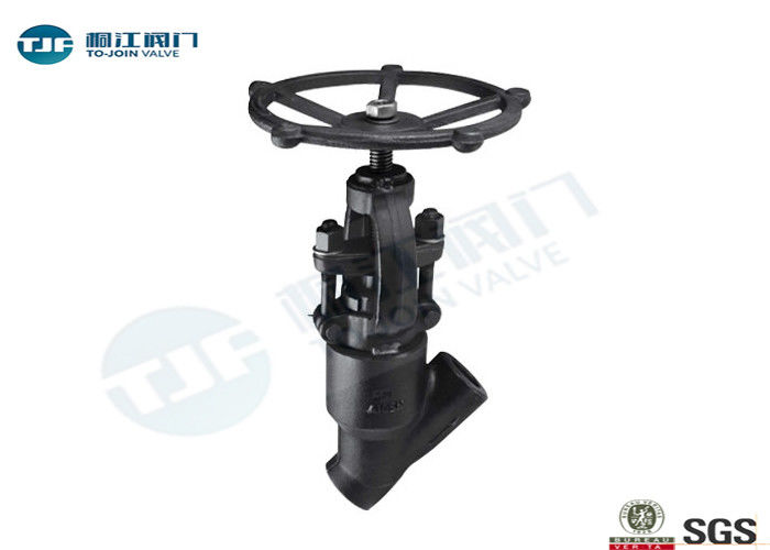 Class 800 LB Y Pattern Globe Valve , Forged Steel A 105 Threaded Globe Valve supplier