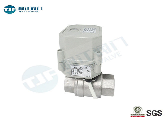SUS304 Micro Electric Industrial Ball Valve NPT Or BSPT Threaded Type supplier